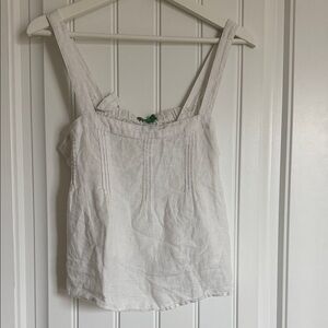 Jcrew White Linen Top